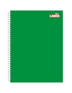 Cuaderno con Espiral Carta Color Pleno (100hjs.) Lider Cuadricula 5mm