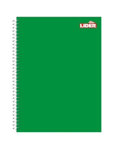 Cuaderno con Espiral Carta Color Pleno (100hjs.) Lider Cuadricula 5mm
