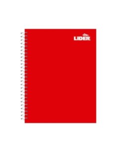 Cuaderno con Espiral Medio Oficio Color Pleno (100hjs.) Lider Cuadricula 5mm