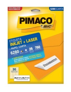Etiquetas Pimaco Carta 6280 N°30 (25.4x66.7)750 et