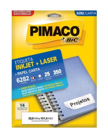 Etiquetas Pimaco Carta 6282 N°14 (33.9x101.6)350 e
