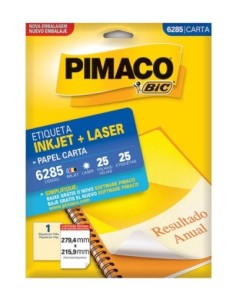 Etiquetas Pimaco Carta 6285 x 25 Hjs.