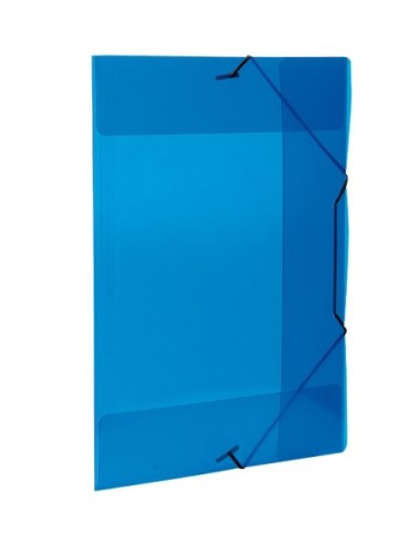 Folder Plastico con Liga Dello Oficio Color Azul