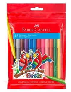 Marcadores Escolares Faber Castell Fiesta 12 Col.