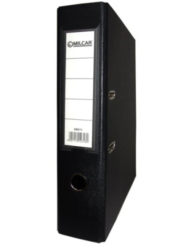Archivador de Palanca Oficio Lomo Ancho PVC Milcar Negro