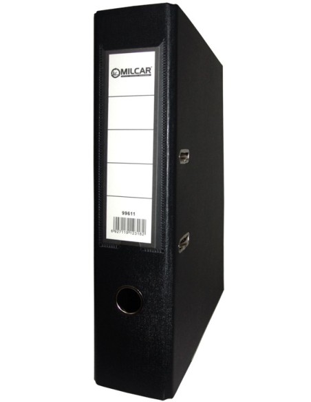 Archivador de Palanca Oficio Lomo Ancho PVC Milcar Negro