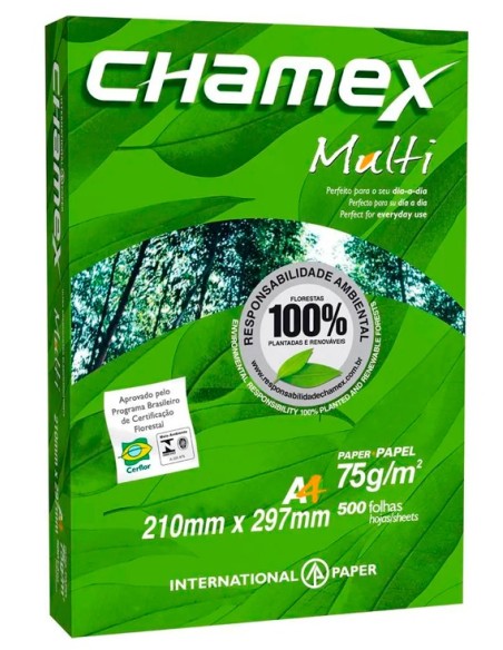 Papel Bond Chamex A4 75grs.(500hjs.)