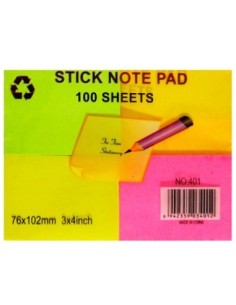 Post-it Stick Neon B4  5 colores (76 x 101mm) (3 x 4)