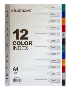 Separadores Plasticos Studmark A4 (1-12)